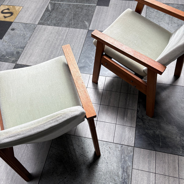 Pair of Mid Century Teak Armchairs