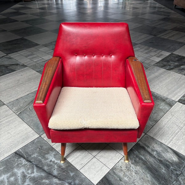 Mid Century Red Lounge Chair