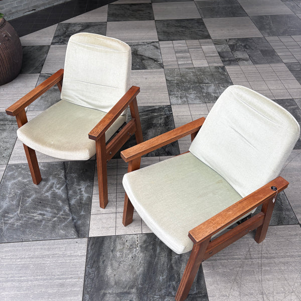 Pair of Mid Century Teak Armchairs