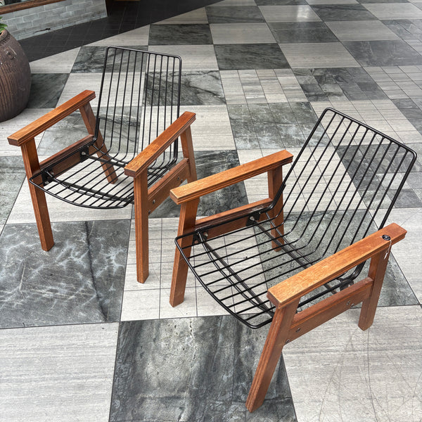 Pair of Mid Century Teak Armchairs