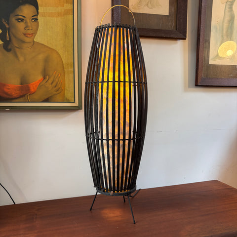Mid Century Rattan Lamp - 1970s