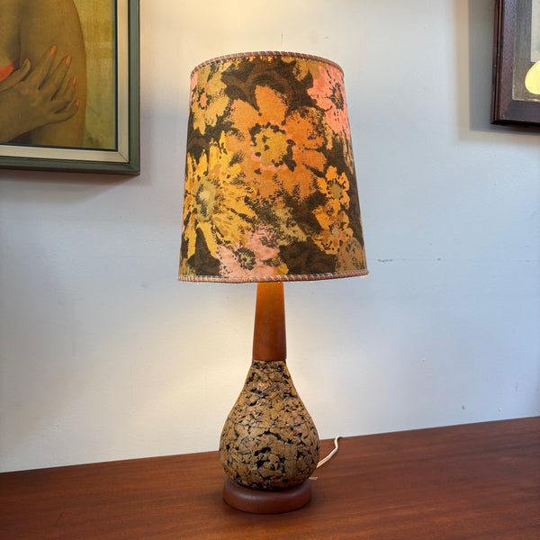 Mid Century Cork Lamp