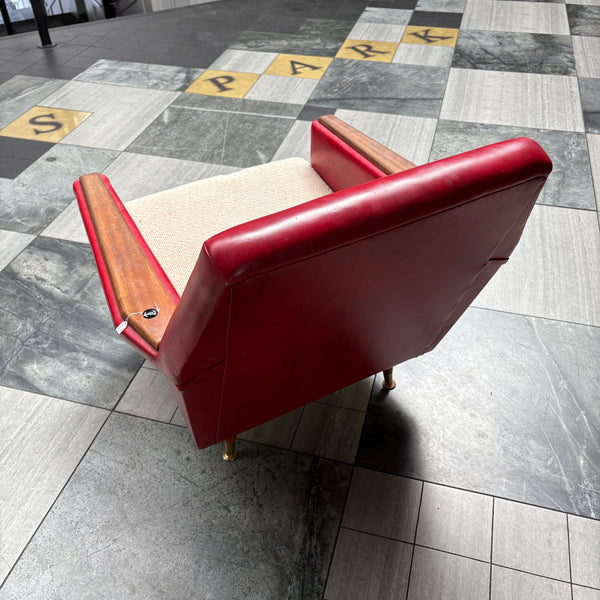 Mid Century Red Lounge Chair