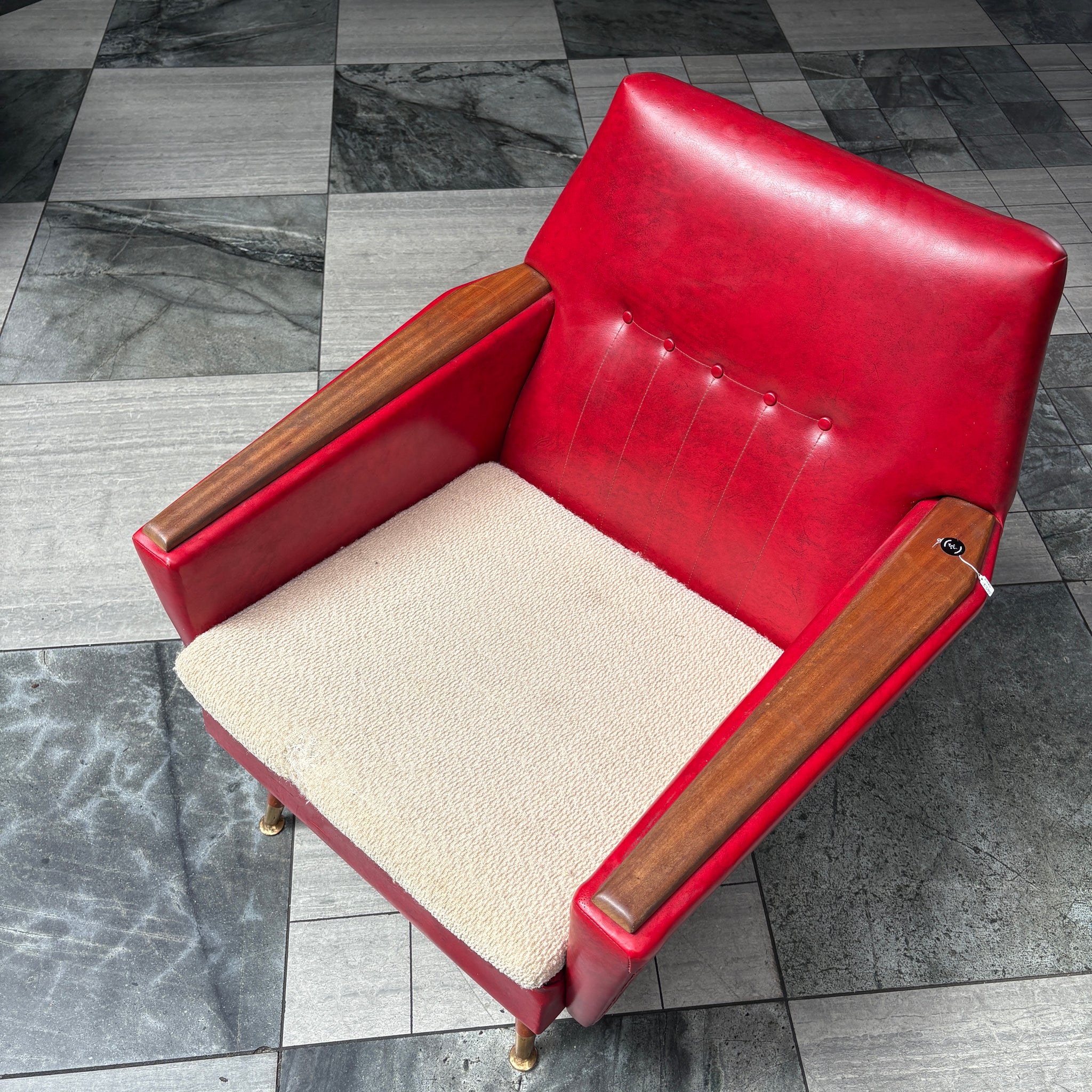 Mid Century Red Lounge Chair