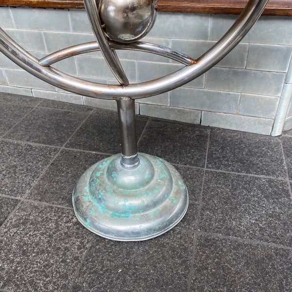 'Space Age' chrome & wood side table