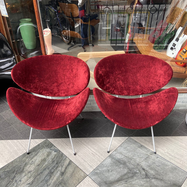Burgundy Velvet Lip Chairs