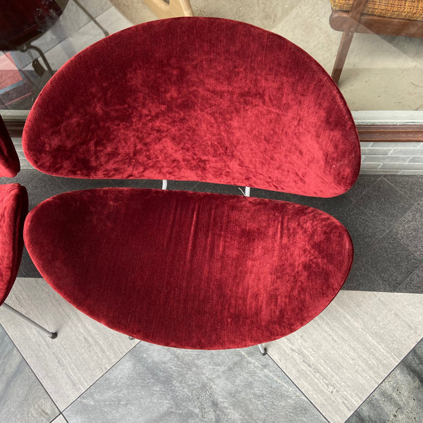 Burgundy Velvet Lip Chairs