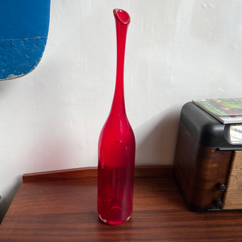 Hand Blown Red Vase