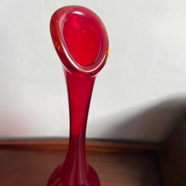 Hand Blown Red Vase