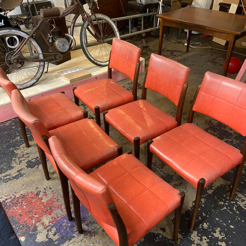 Red 1970s Dining Chairs