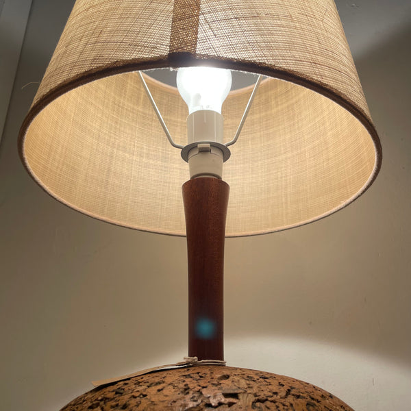 Mid Century Cork Lamp