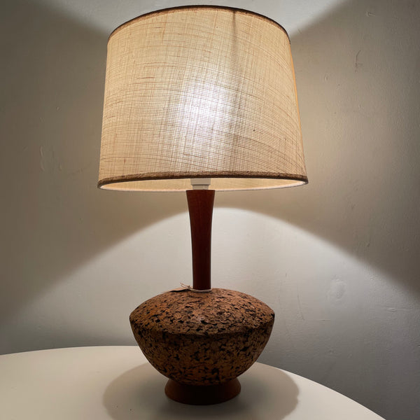Mid Century Cork Lamp