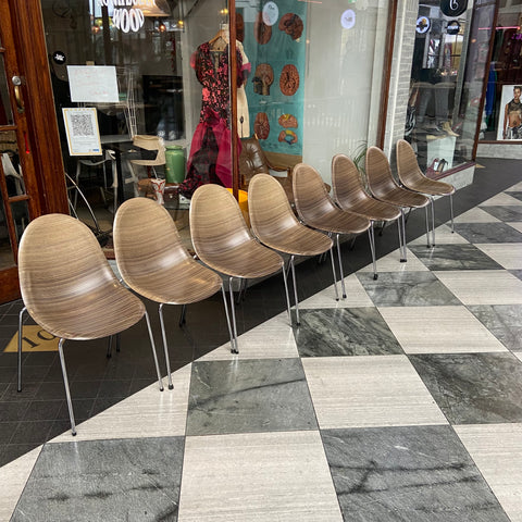 8x Mid Century Millefoglie Italian Chairs by Plank