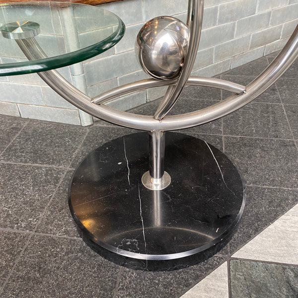 'Space Age' chrome & glass side table