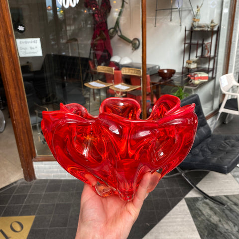 Red Murano glass bowl
