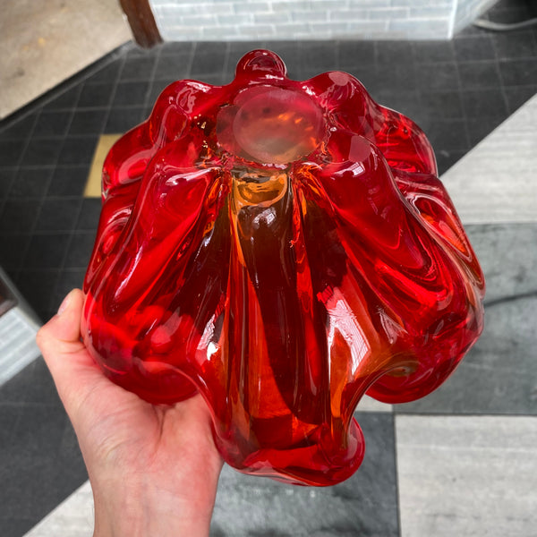 Red Murano glass bowl