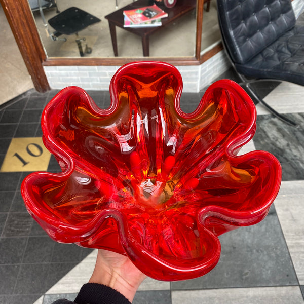 Red Murano glass bowl